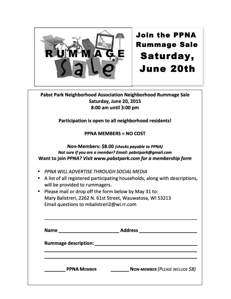 PPNA Rummage Flyer 2015